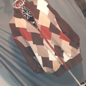 Men's argyle half collar zip sweater